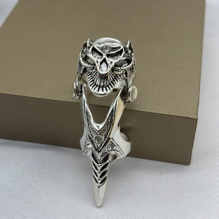 FREE Today: Gothic Articulated Dragon Armor Ring Antique Silver Color Full Finger Joint Ring Cosplay Gift - F - image 9