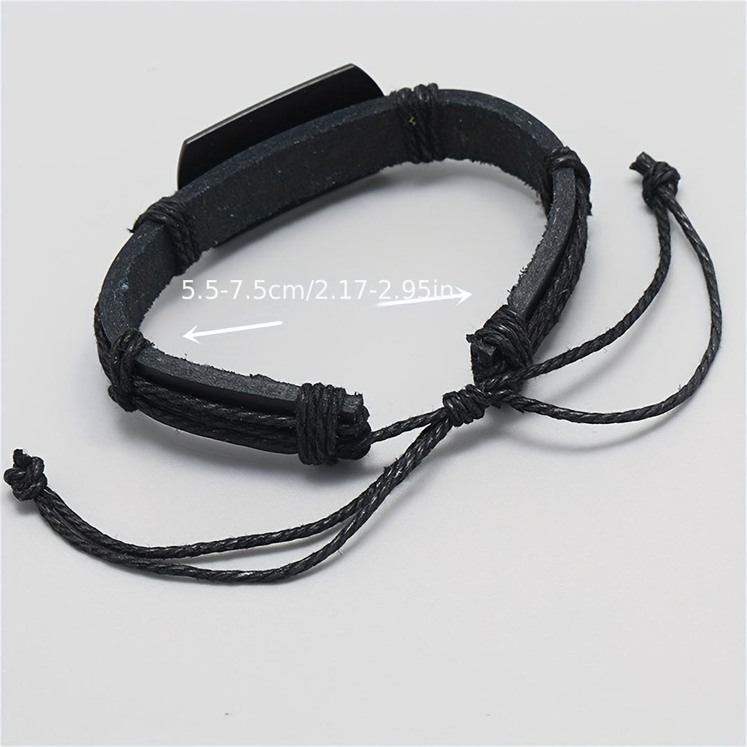 FREE Today: Vintage Goth Metal Wolf Head Braided Leather Men Bracelet Wristband - image 8