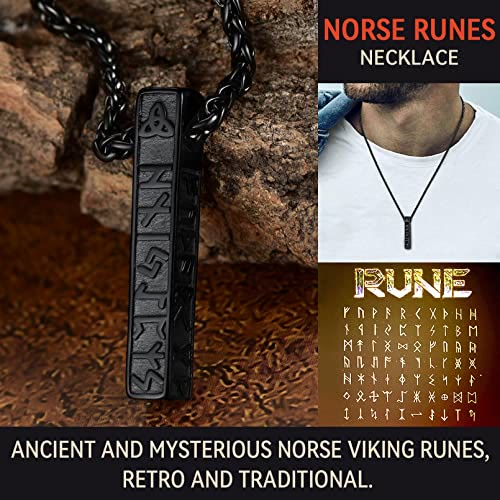 FREE Today: Vintage Celtic Knot Bar Pendant Men's Stainless Steel Viking Rune Necklace - image 2
