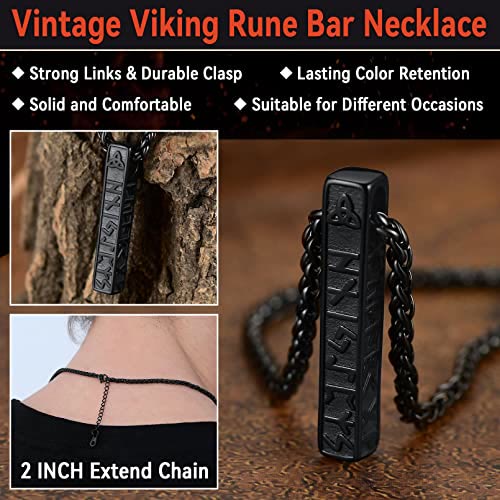 FREE Today: Vintage Celtic Knot Bar Pendant Men's Stainless Steel Viking Rune Necklace - image 3