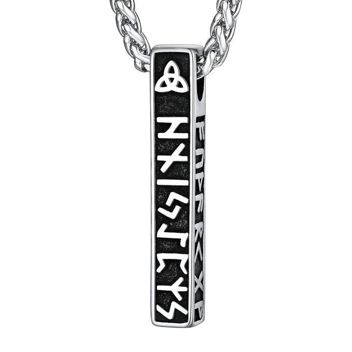 FREE Today: Vintage Celtic Knot Bar Pendant Men's Stainless Steel Viking Rune Necklace - Silver Color - image 0