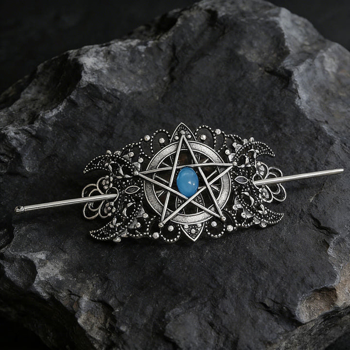 FREE Today: Pentagram Moon Filigree Hairpin - Blue - image 1