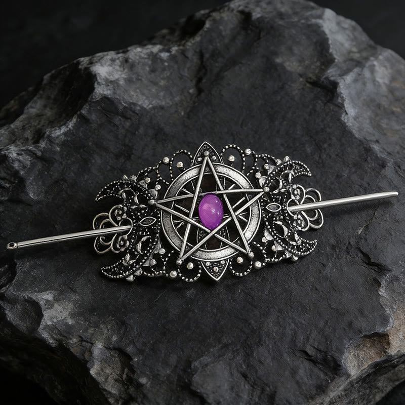 FREE Today: Pentagram Moon Filigree Hairpin - Purple - image 4
