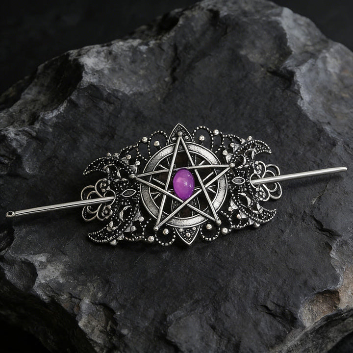 FREE Today: Pentagram Moon Filigree Hairpin - Purple - image 4
