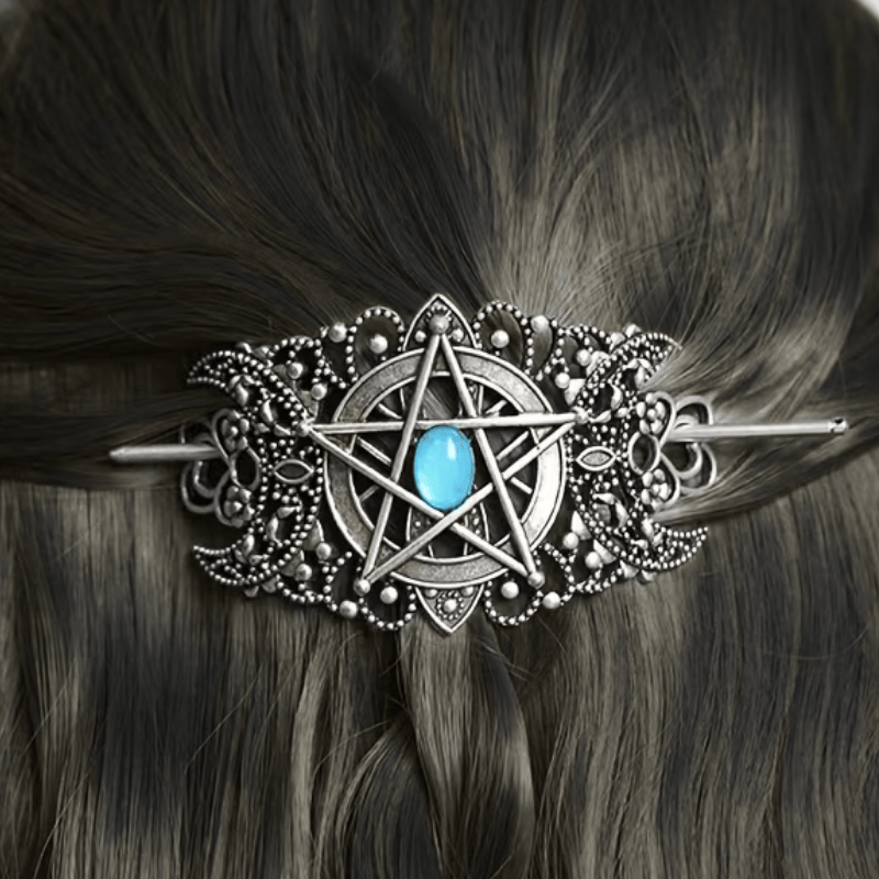 FREE Today: Pentagram Moon Filigree Hairpin - image 0