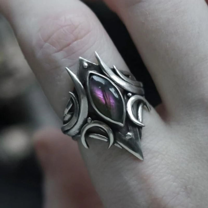 FREE Today: Gothic Triple Moon Goddess with Purple Labradorite Witchy Ring - image 3
