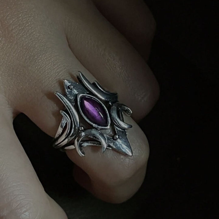 FREE Today: Gothic Triple Moon Goddess with Purple Labradorite Witchy Ring - image 2