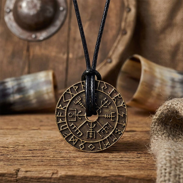 FREE Today: Nordic Valknut Odin Viking Vegvisir Compass Coin Pendant Alloy Amulet Necklace - Bronze - image 6
