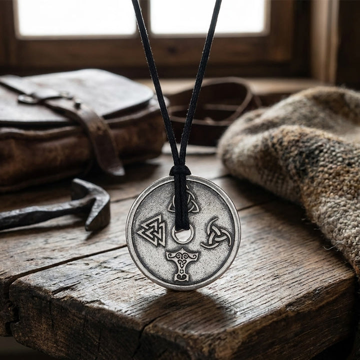FREE Today: Nordic Valknut Odin Viking Vegvisir Compass Coin Pendant Alloy Amulet Necklace - image 3