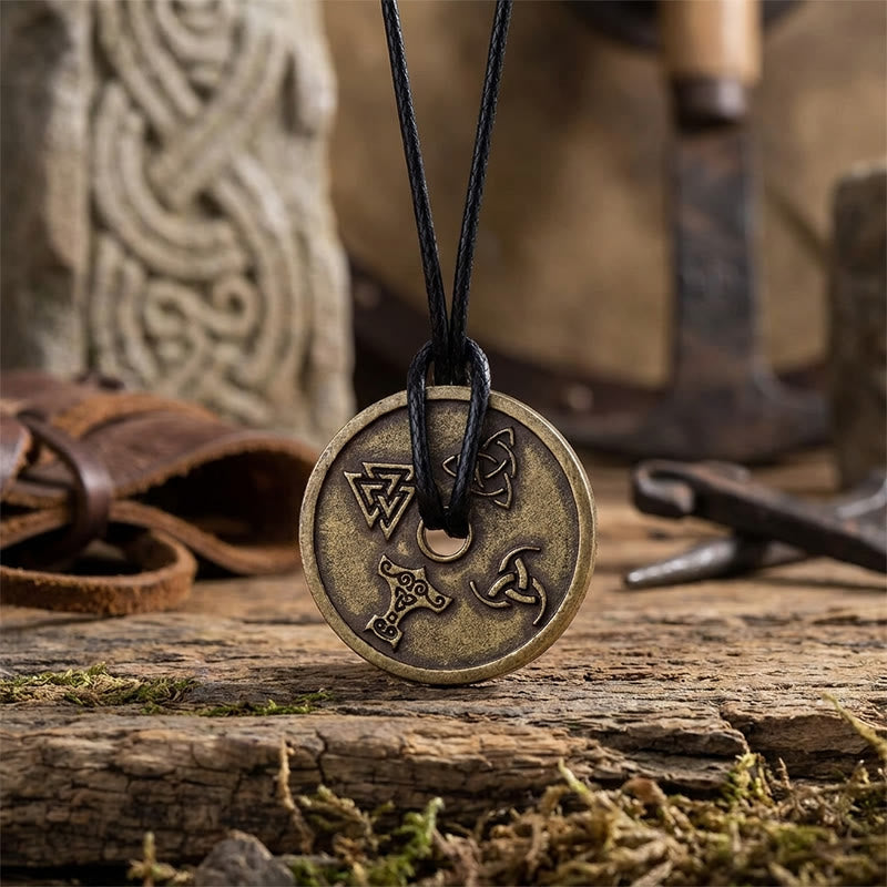 FREE Today: Nordic Valknut Odin Viking Vegvisir Compass Coin Pendant Alloy Amulet Necklace - image 8