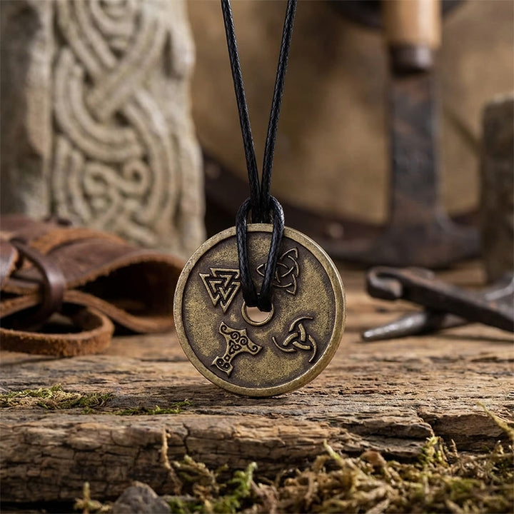 FREE Today: Nordic Valknut Odin Viking Vegvisir Compass Coin Pendant Alloy Amulet Necklace - image 8