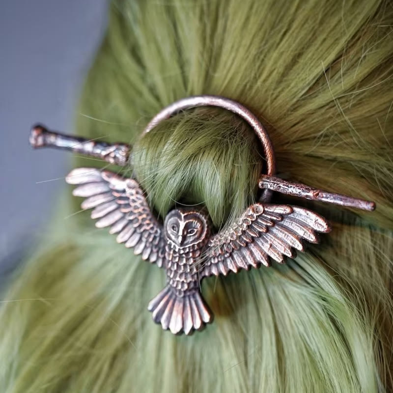 FREE Today: Celtic Owl Hair Pin Viking Hair Fork Vintage Gothic Metal Hair Slide Barrette - image 1
