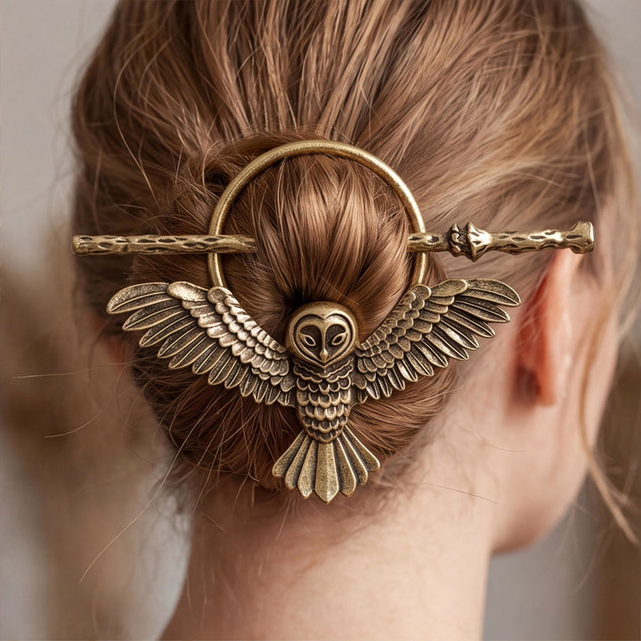FREE Today: Celtic Owl Hair Pin Viking Hair Fork Vintage Gothic Metal Hair Slide Barrette - image 3