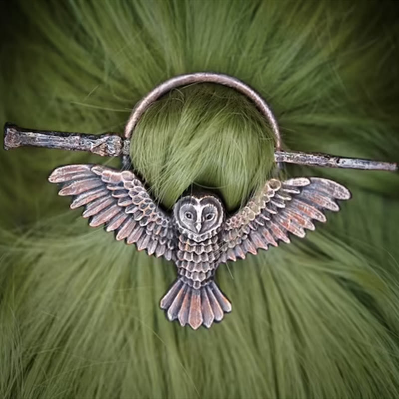 FREE Today: Celtic Owl Hair Pin Viking Hair Fork Vintage Gothic Metal Hair Slide Barrette - Owl Hairpin - image 0
