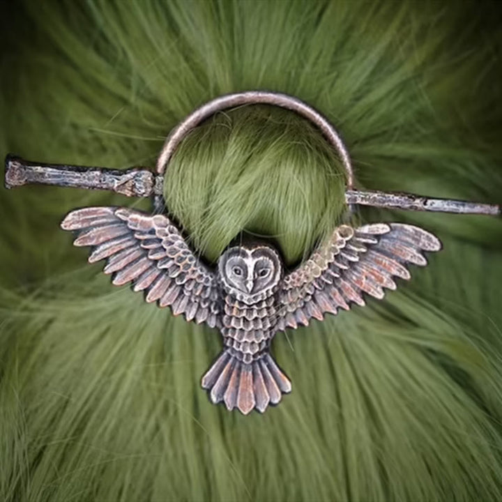 FREE Today: Celtic Owl Hair Pin Viking Hair Fork Vintage Gothic Metal Hair Slide Barrette - Owl Hairpin - image 0