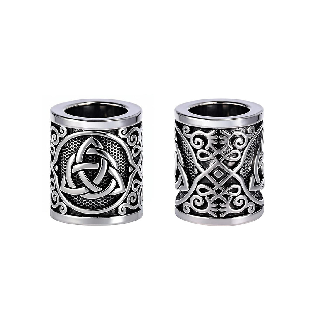 FREE Today: Norse Viking Rune Beads 5 Pcs Hair Beard Pendants Antique Hair Decoration - Triquetra - Silver Color - image 10