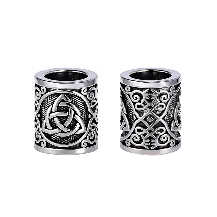 FREE Today: Norse Viking Rune Beads 5 Pcs Hair Beard Pendants Antique Hair Decoration - Triquetra - Silver Color - image 10