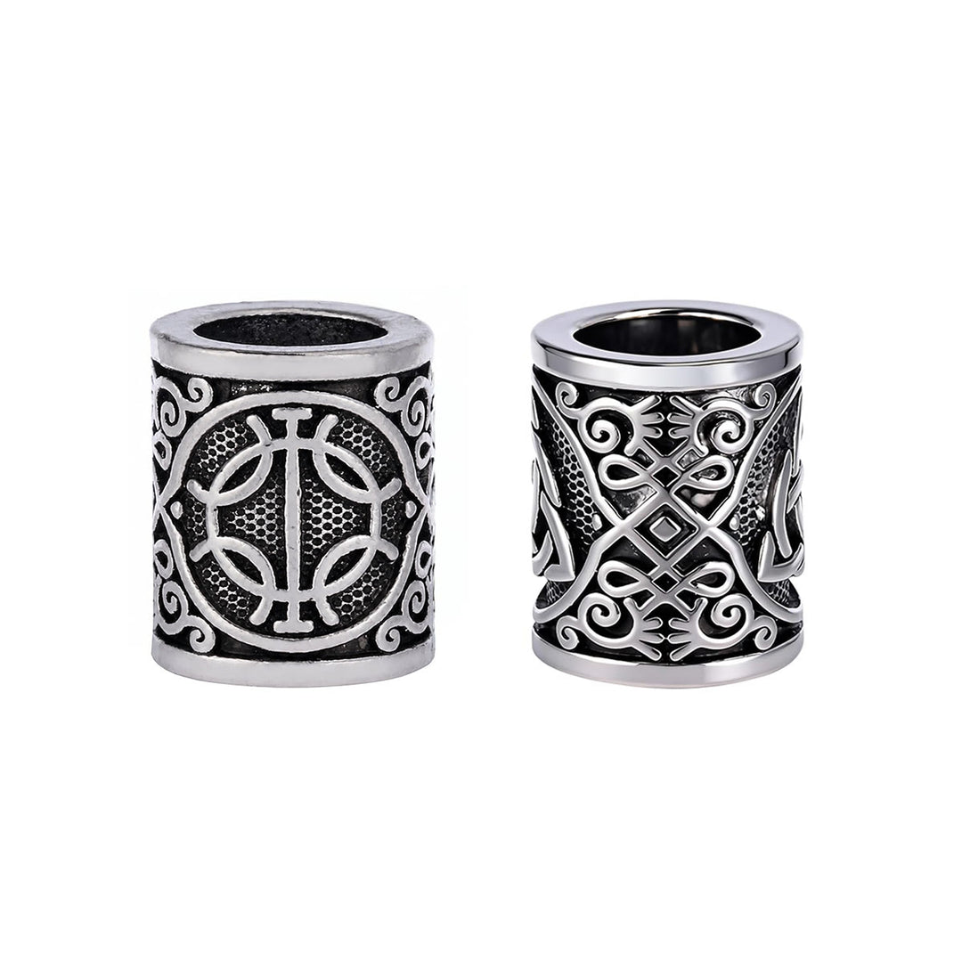 FREE Today: Norse Viking Rune Beads 5 Pcs Hair Beard Pendants Antique Hair Decoration - Shield Knot - Silver Color - image 20