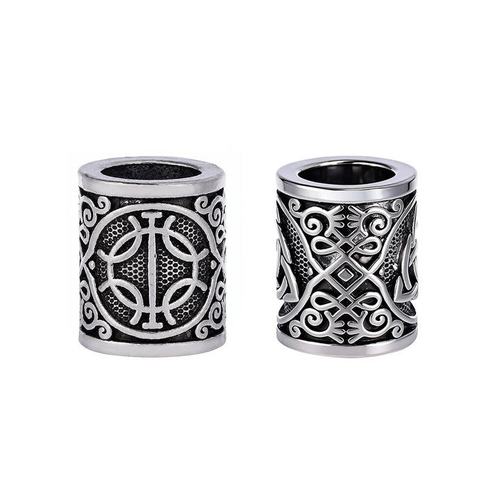 FREE Today: Norse Viking Rune Beads 5 Pcs Hair Beard Pendants Antique Hair Decoration - Shield Knot - Silver Color - image 20