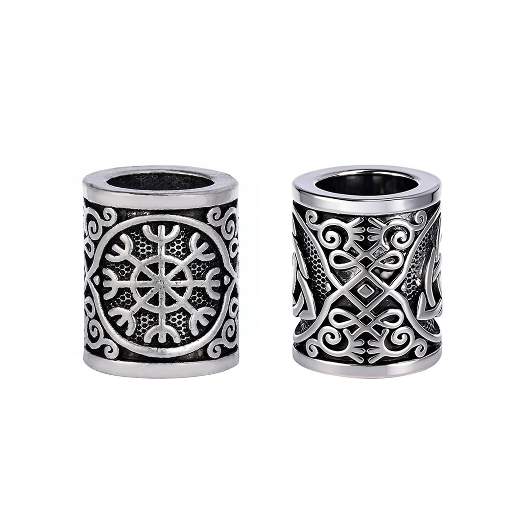 FREE Today: Norse Viking Rune Beads 5 Pcs Hair Beard Pendants Antique Hair Decoration - Helm of Awe - Silver Color - image 30