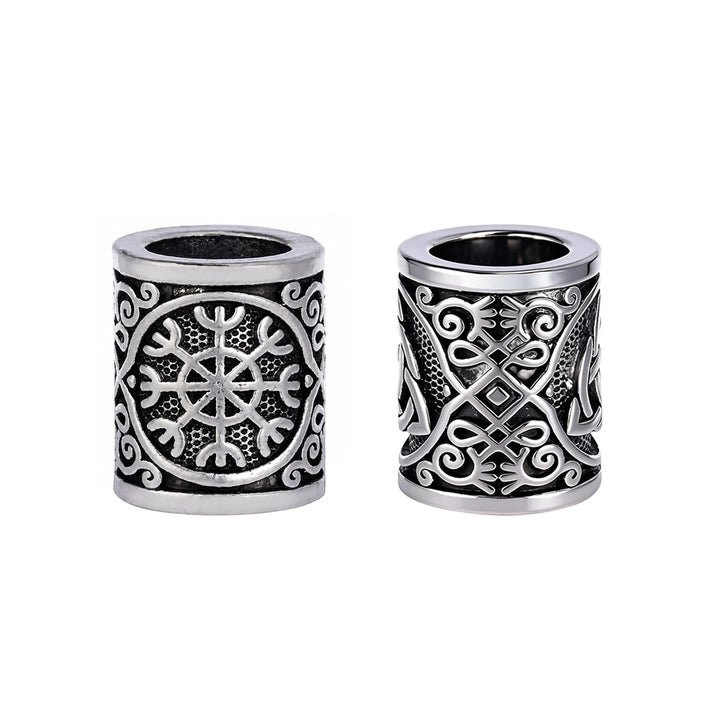 FREE Today: Norse Viking Rune Beads 5 Pcs Hair Beard Pendants Antique Hair Decoration - Helm of Awe - Silver Color - image 30