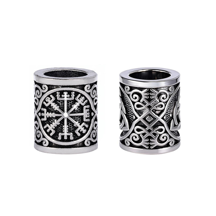 FREE Today: Norse Viking Rune Beads 5 Pcs Hair Beard Pendants Antique Hair Decoration - Vegvisir - Silver Color - image 36