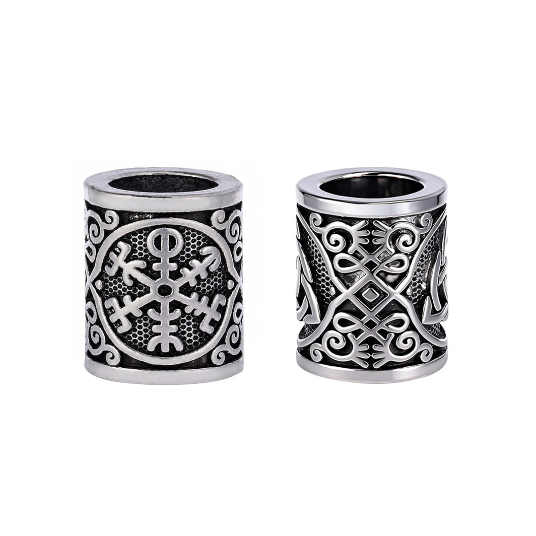 FREE Today: Norse Viking Rune Beads 5 Pcs Hair Beard Pendants Antique Hair Decoration - Odin's Eye - Silver Color - image 41