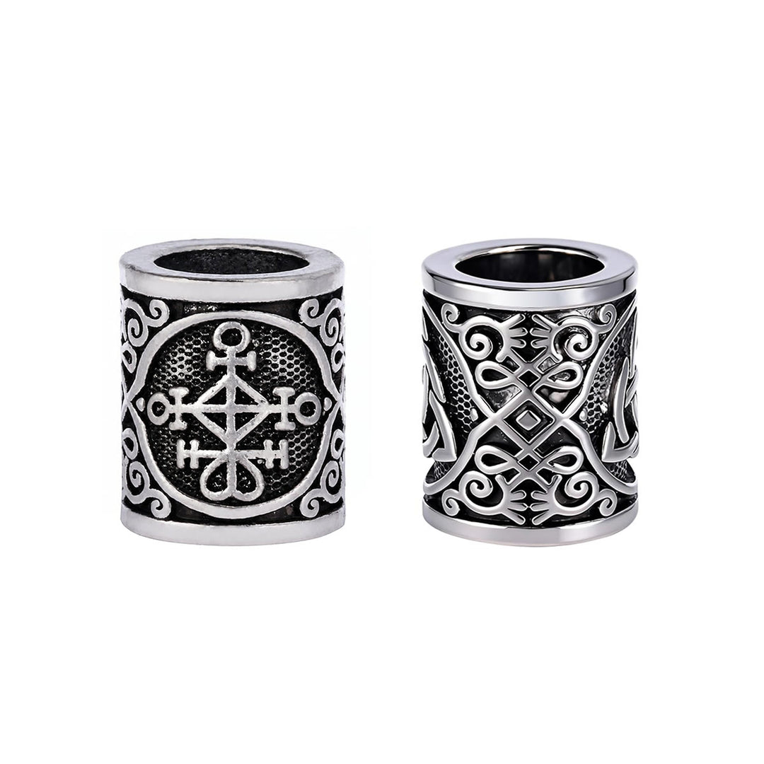 FREE Today: Norse Viking Rune Beads 5 Pcs Hair Beard Pendants Antique Hair Decoration - Galdrastafir - Silver Color - image 46