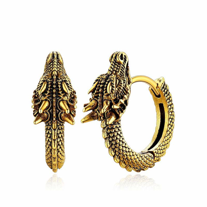 WorldNorse Dragon Hoop Earrings