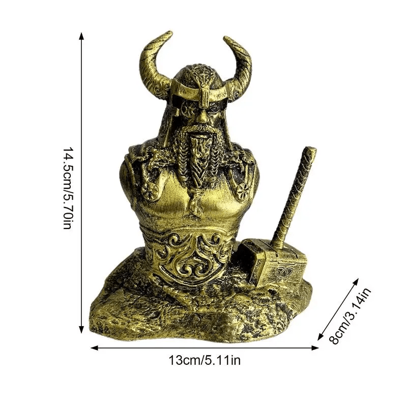 WorldNorse Thor Hammer Halfbody Statue Resin Sculpture