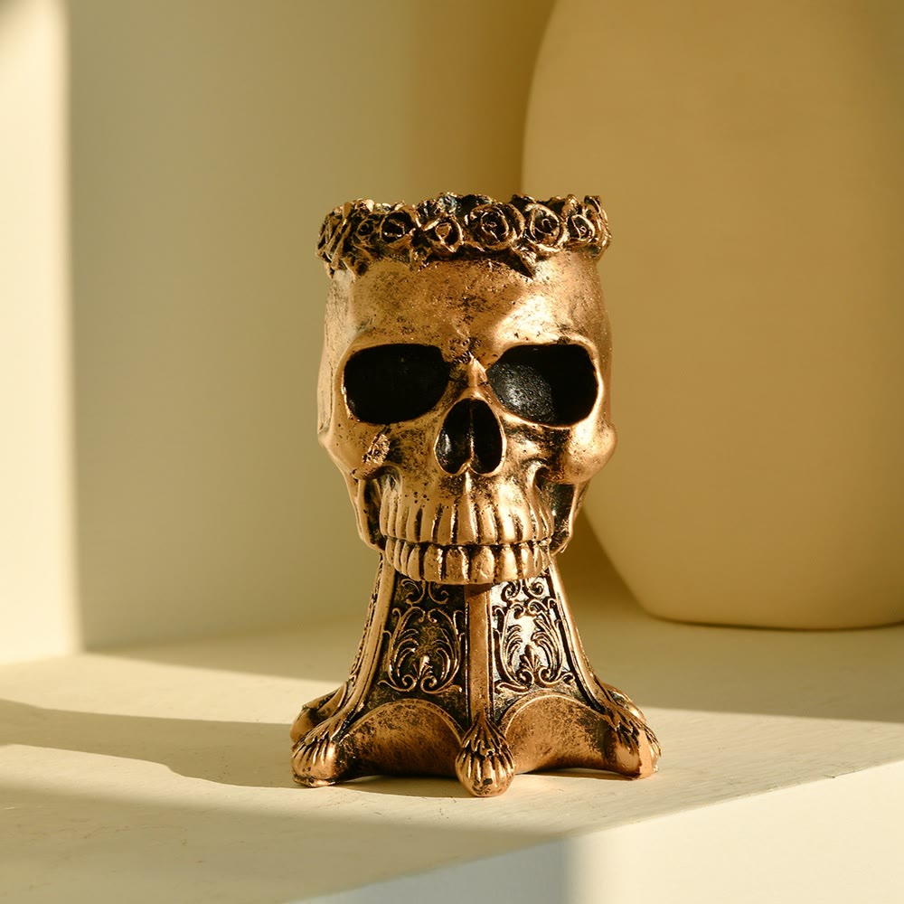 WorldNorse Skull Skeleton Resin Vase Decor