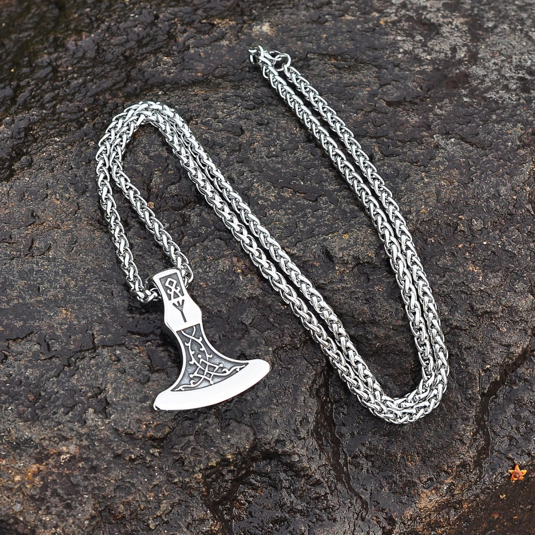 WorldNorse Viking Axe With Norse Rune Necklace