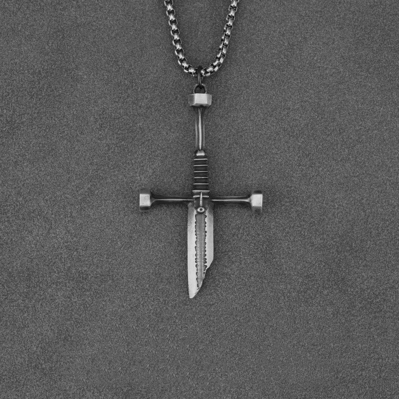 WorldNorse 999 Sterling Silver Broken Sword Necklace