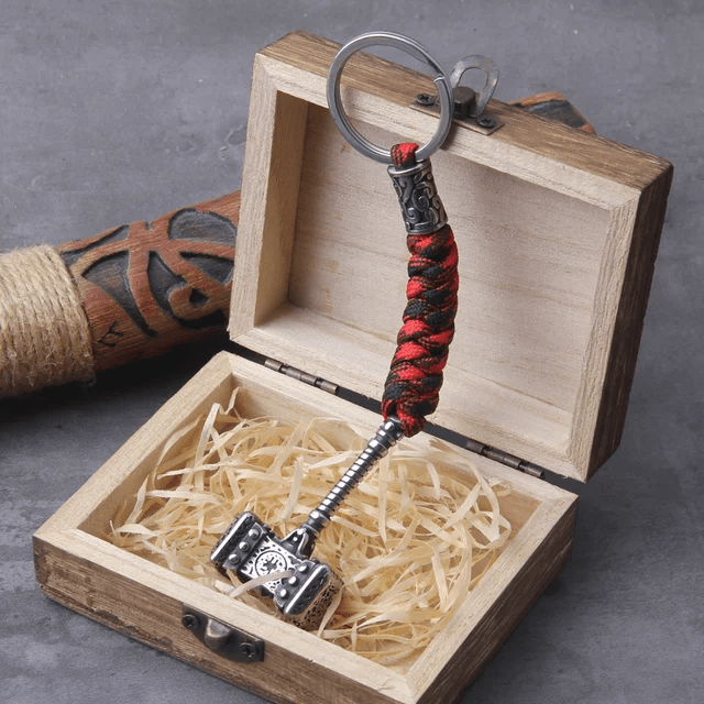 WorldNorse Vikings Thor's Hammer Survival Rope Keychain