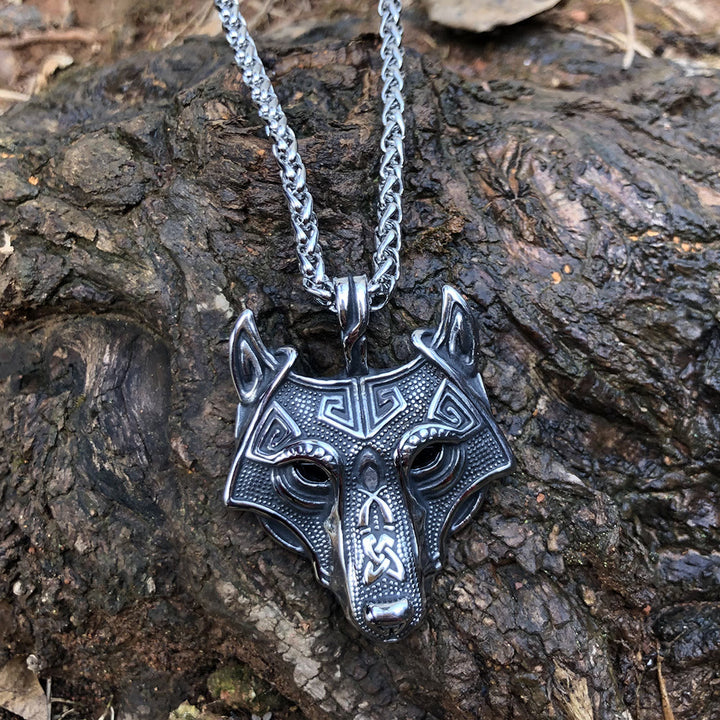 WorldNorse Wolf Head Norse Amulet Necklace