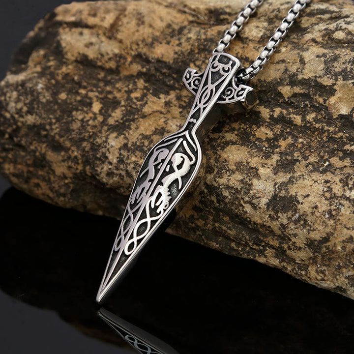 WorldNorse Viking Sword Spear Head Pendant Necklace