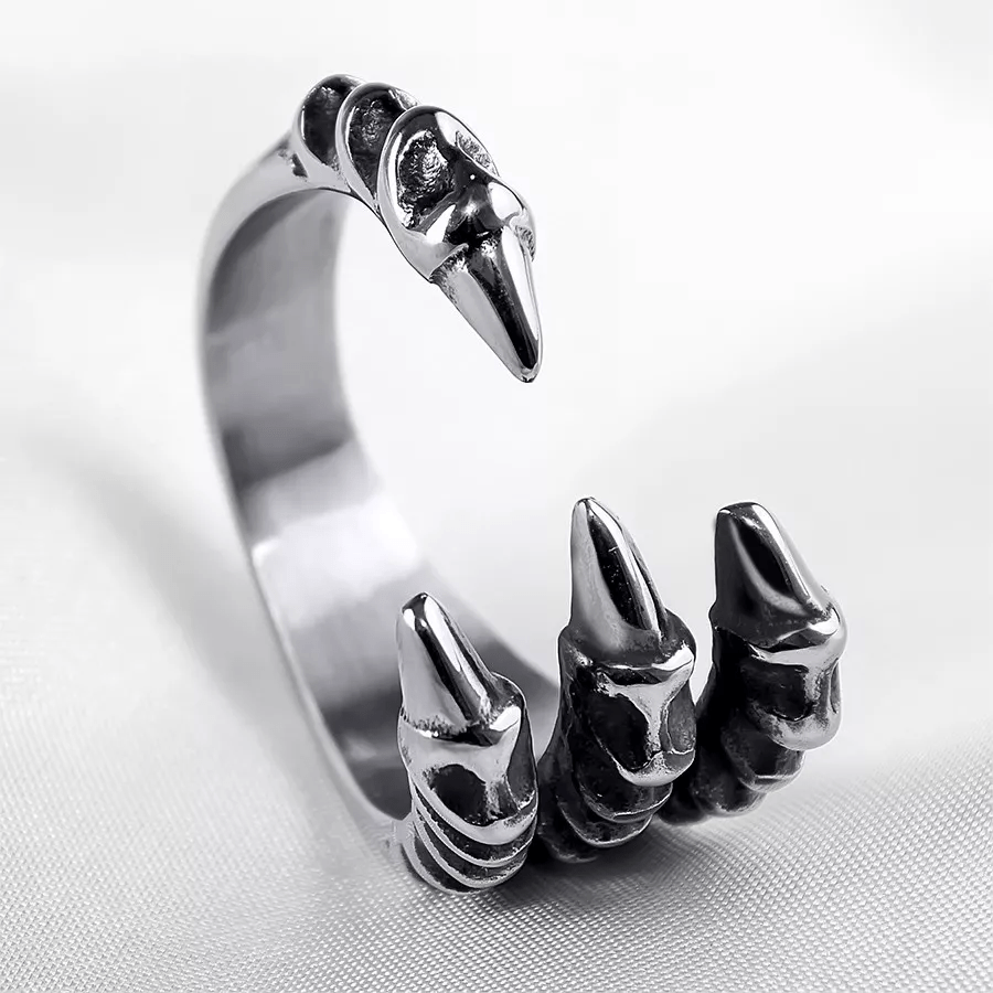 WorldNorse Sharp Dragon Animal Claw Ring