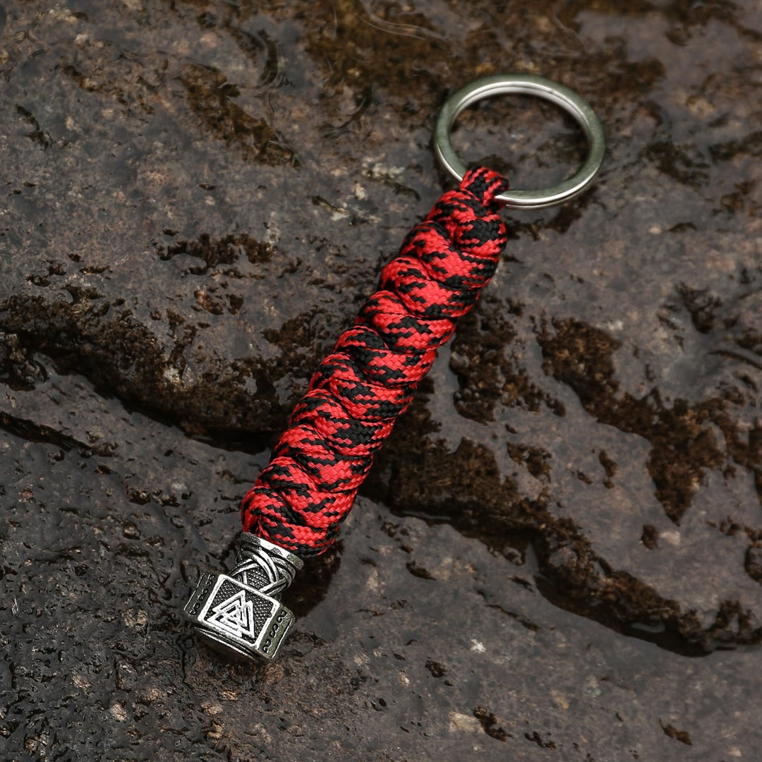 WorldNorse Valknut Hammer Keyring Keychain