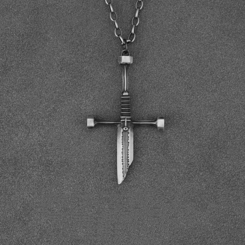 WorldNorse 999 Sterling Silver Broken Sword Necklace