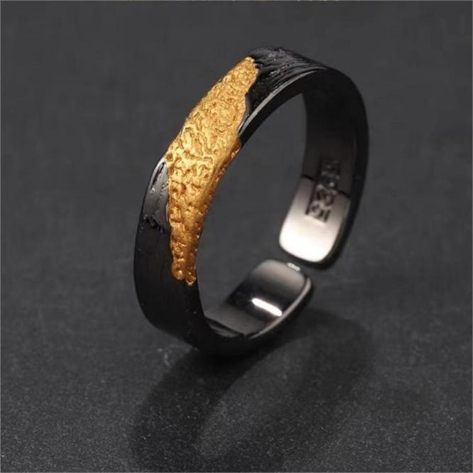 WorldNorse Firework Black Gold Ring