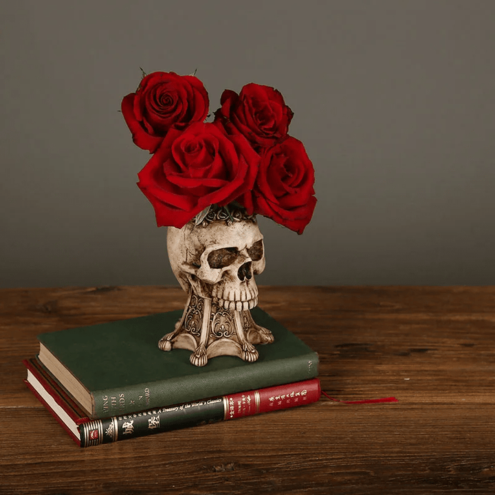 WorldNorse Skull Skeleton Resin Vase Decor