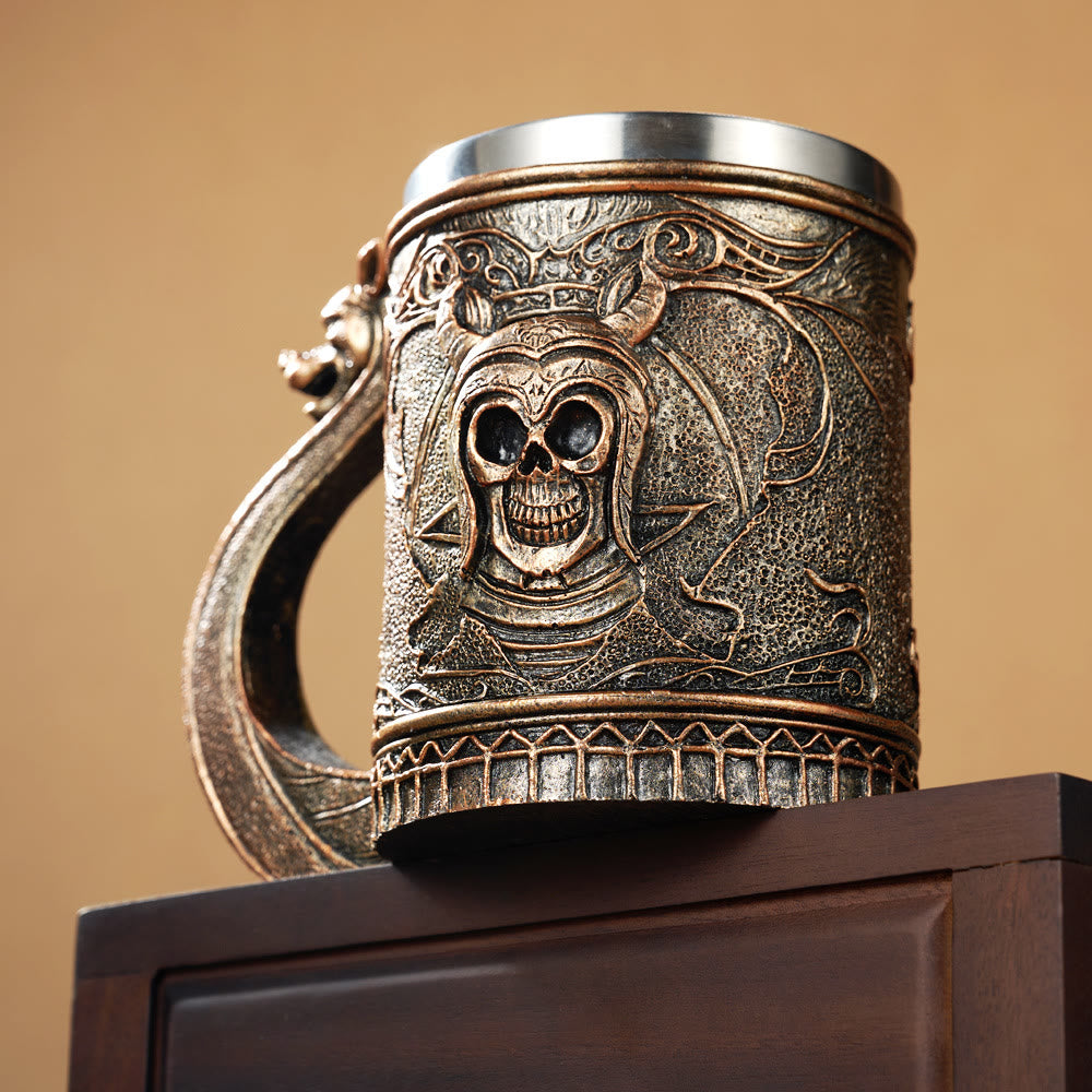 WorldNorse Dragon Handle Skeleton Beer Mug