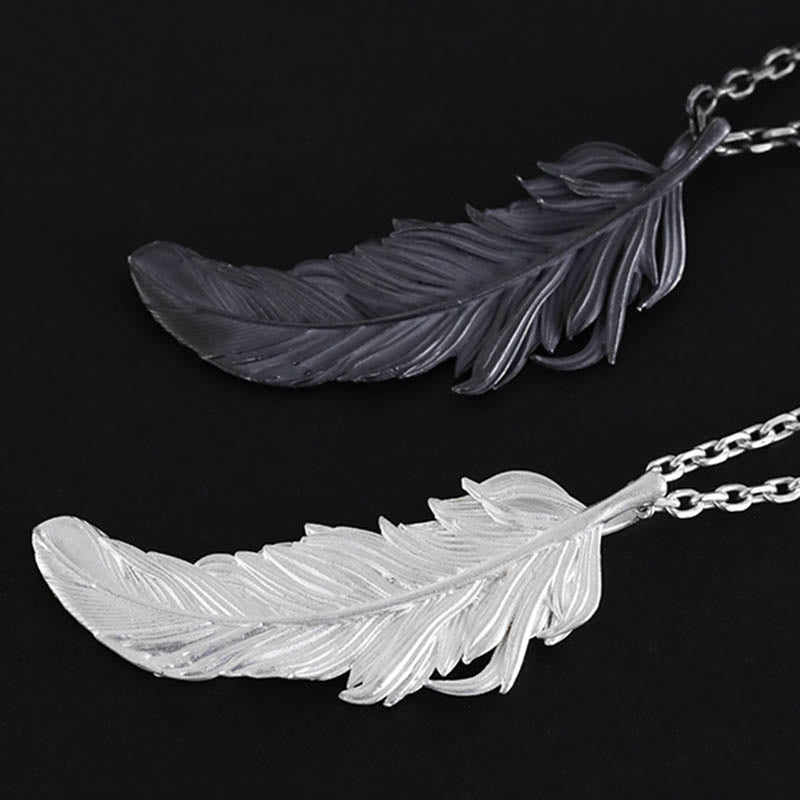 WorldNorse 999 Sterling Silver Feather Necklace