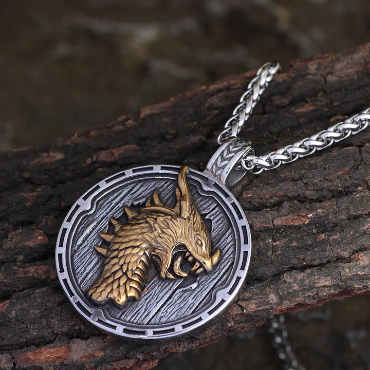 WorldNorse Viking Dragon Amulet Necklace