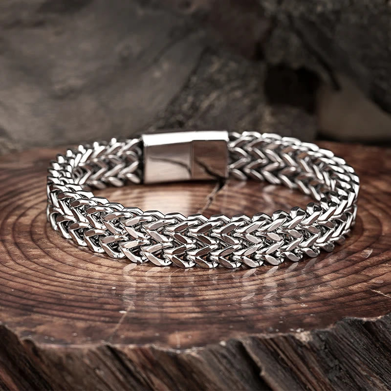 WorldNorse Classic Double Row Wheat Chain Bracelet