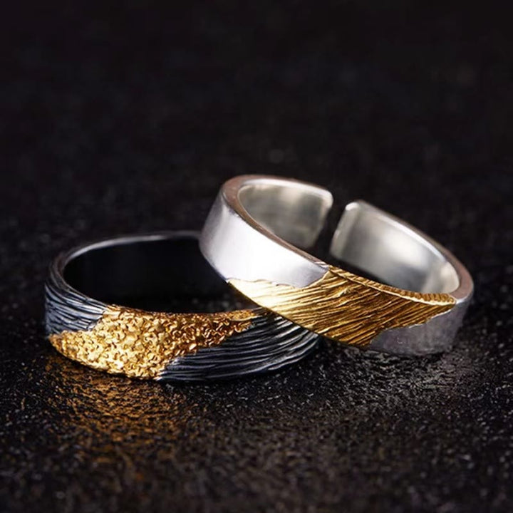 WorldNorse Firework Black Gold Ring