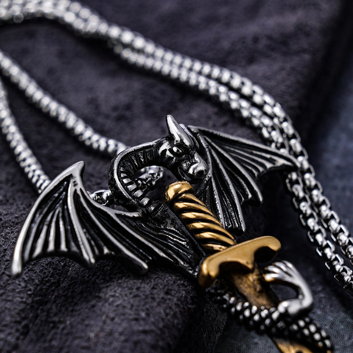 WorldNorse Pterosaur Sword Flying Dragon Necklace