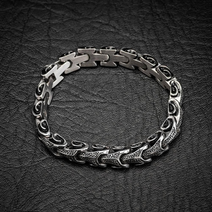 WorldNorse Vintage Dragon Bones Stainless Steel Animal Bracelet