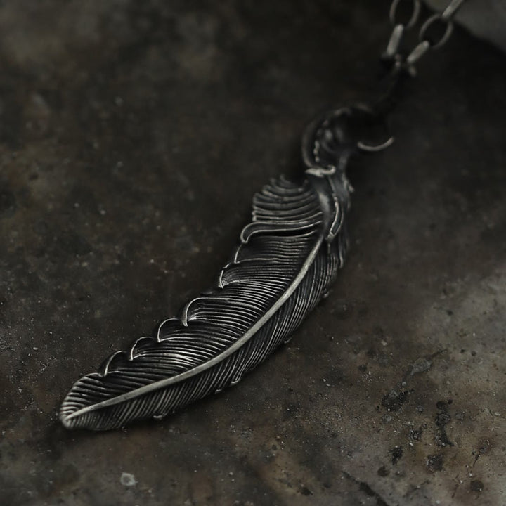 WorldNorse 999 Sterling Silver Feather Necklace