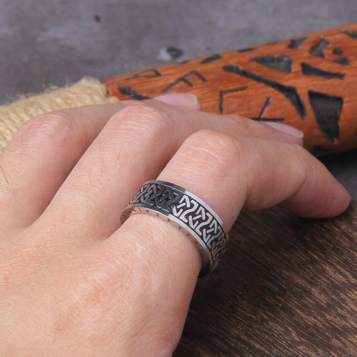 WorldNorse Viking Rune Totem Stainless Steel Ring
